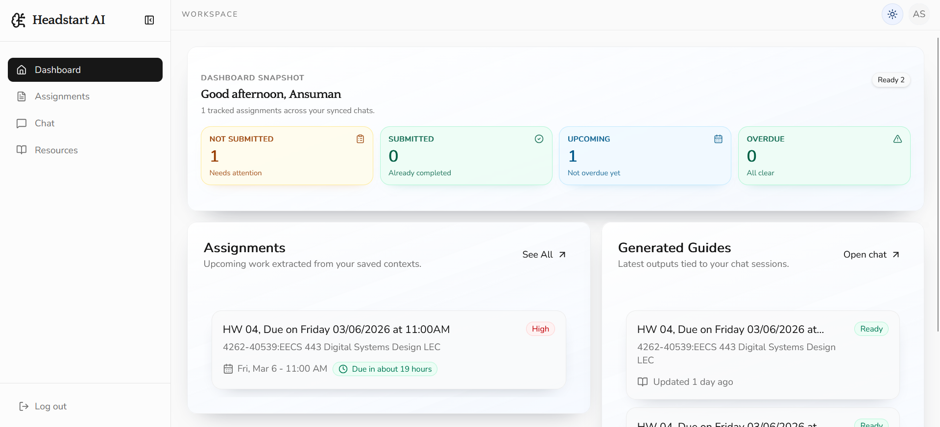 Headstart AI - Canvas Study Guide Generator